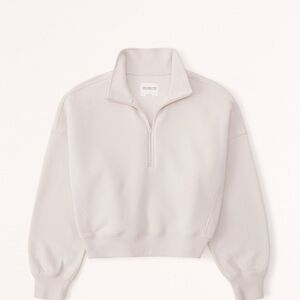 Abercrombie & Fitch Cream Quarter-Zip Sweatshirt